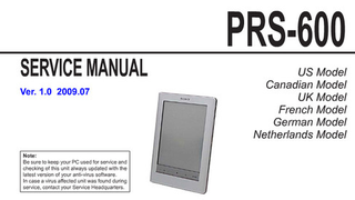 Sony's PRS-300 and PRS-600 eBook Readers Leaked in Service Manuals